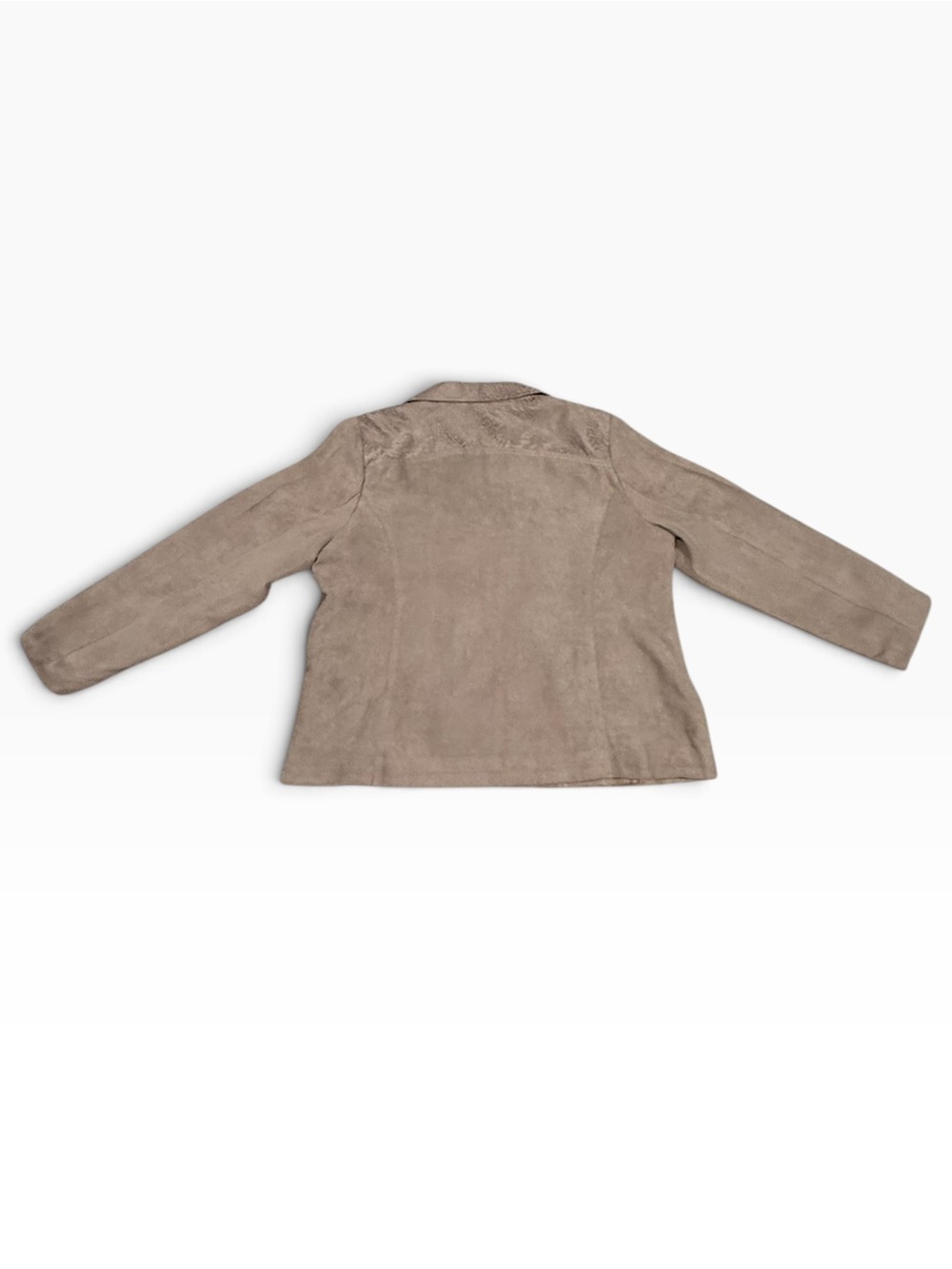 Studio Works Petite Taupe Faux Suede Snake Print Zip Jacket Blazer - Picture 3 of 7